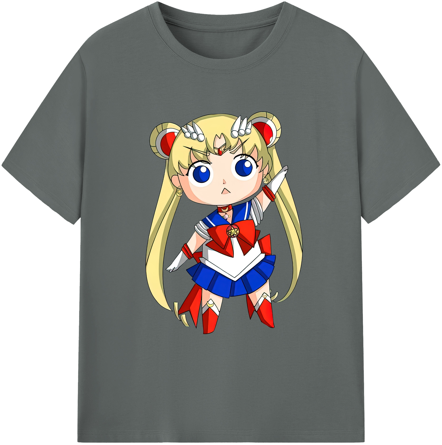 （画像用） 美少女戦士セーラームーン 月野 うさぎ つきの うさぎ Sailor Moon Tsukino Usagi 綿100％ メンズ半袖Tシャツ｜肌触りやわらか＆通気性